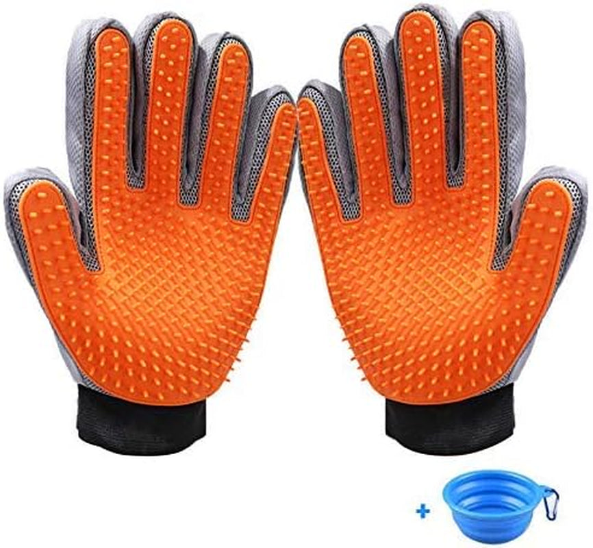 Deshedding Grooming Glove Pet Hair Remover Design for Dog & Cat - 1 Pair